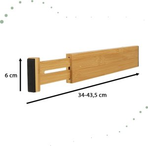 Organizer do szuflady regulowany separator bambusowy 43x6x1,5cm 1 sztuka 2