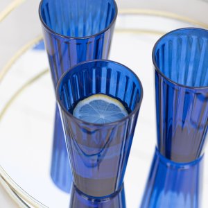 Trend Glass Szklanki do napojów niebieskie Colette 4x410 ml 3