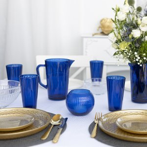 Trend Glass Szklanki do napojów niebieskie Colette 4x410 ml 5