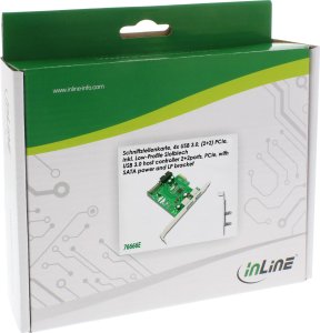 Kontroler InLine InLine® 2+2ports USB 3.0 host controller, PCIe, with SATA power and LP bracket 3