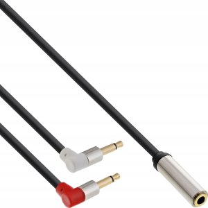 InLine InLine® Slim Audio Plane headphone adpter cable, 2x 3.5mm M to 3.5mm F 3pin, 0.15m 2