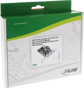 Kontroler InLine InLine® 3+1 Port USB 3.0 Host Controller PCIe with SATA Power and LP Bracket 4