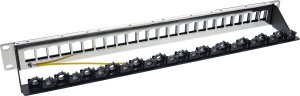InLine InLine® Patch panel 24-way, Keystone empty panel Patch panel, 19", 1U, black RAL9005 2