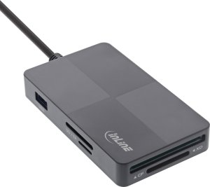 Czytnik InLine InLine® USB 3.2 Multi Cardreader Hub, SD/TF/MS/XD/CF, 3-port USB-A, Dual 1
