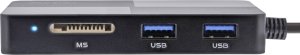 Czytnik InLine InLine® USB 3.2 Multi Cardreader Hub, SD/TF/MS/XD/CF, 3-port USB-A, Dual 5