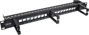 InLine InLine® 16-way patch panel, Keystone empty panel with 3 brackets, 19", 1U black 1