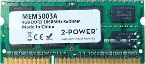 Pamięć 2-Power Pamięć RAM1x 4GB2-POWERSO-DIMMDDR31066MHzPC3-8500|MEM5003A 1