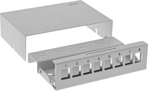 InLine InLine® Desktop Consolidation Point Box 8x Keystone RJ45, metal, light grey RAL7035 3