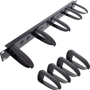 InLine InLine® 19" cable management panel, 9 plastic brackets removable, RAL 9005, black 6