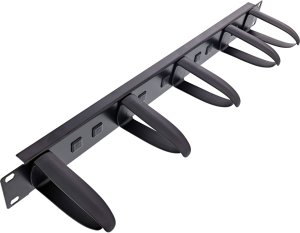 InLine InLine® 19" cable management panel, 5 plastic brackets removable, RAL 9005, black 6