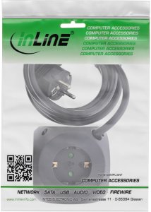 InLine InLine® Charging Cube, 3x earthing contact, 2x USB-C, 2x USB-A, black, 2m 5