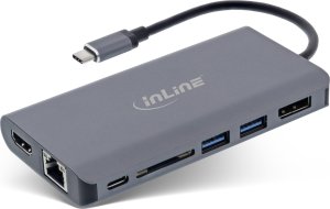 HUB USB InLine InLine® 7-in-1 USB Typ-C Dockingstation, HDMI, DisplayPort, USB 3.2, SD Cardreader, PD 3.0 100W, MST 1