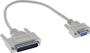 InLine Inline® Serial Cable, DB9F to DB25M, moulded plugs, beige, 0.33m 1