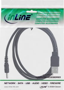 InLine InLine® USB DC power adapter cable, USB A male plug to DC plug 3.5x1.35mm, black, 3m 2