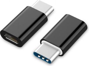 Adapter USB Gembird USB-C - microUSB Czarny  (A-USB2-CMmF-01) 1