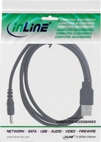 InLine InLine® USB DC power adapter cable, USB A male plug to DC plug 5.5x2.50mm, black, 1m 2