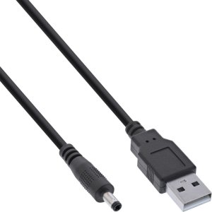 InLine InLine® USB DC power adapter cable, USB A male plug to DC plug 4.0x1.70mm, black, 1m 1