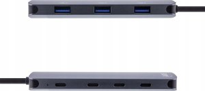 InLine InLine® USB 3.2 Gen.2 Hub, 4x USB-C + 3x USB-A, PD 100W, aluminium, grey 2