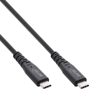 InLine InLine® USB4 cable, USB Type-C male/male, PD 240W, 8K60Hz, TPE black, 2m 1