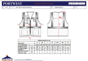 Portwest C276 - Kamizelka Executive Paris - żółty-czerwony L 4