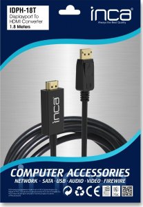 Kabel Inca DisplayPort - HDMI 1.8m czarny (IDPH-18T) 11