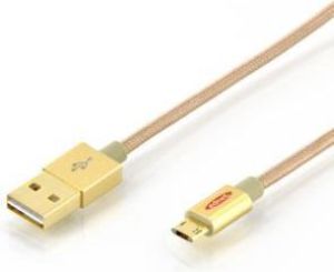 Kabel USB Ednet USB-A - microUSB 1 m Złoty (31054) 1