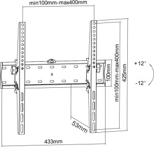 InLine InLine® Basic wall mount tiltable, for flat screen TV 81-140cm (32-55"), max. 40kg 7
