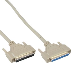 Kabel InLine InLine® Serial Extension Cable molded DB37 male to female direct grey 1m 1