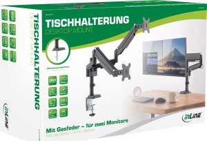 InLine InLine® Desktop Mount with Lifter movable for two Displays up to 82cm 32" max. 9kg 10