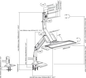 InLine InLine® Workstation desk mount with lift and USB 3.0, movable, for keyboard, mouse and monitor up to 81cm (32"), max. 9kg 8