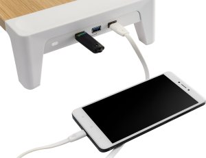 InLine InLine® Monitor Platform+ with 2x USB 3.2 Gen1 and QC3 charging ports, 80mm, max. 15kg 5