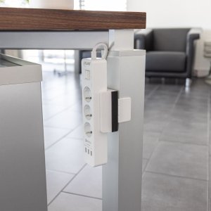 InLine InLine® Table leg clamp for socket strip, screw clamp, white 6