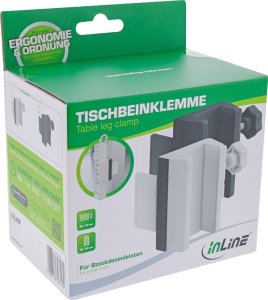 InLine InLine® Table leg clamp for socket strip, screw clamp, white 8