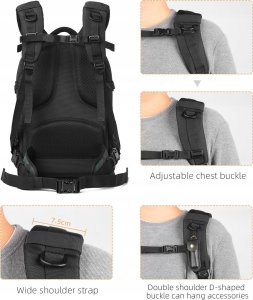 Plecak K&F PLECAK fotograficzny na 2 APARATY + LAPTOPA pojemny 13