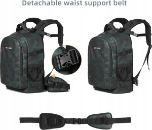 Plecak K&F PLECAK fotograficzny na 2 APARATY + LAPTOPA pojemny 14