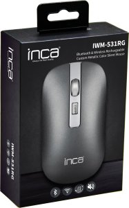 Mysz Inca INCA Maus IWM-531RG   1600 DPI,Wireless & BT ,Akku,   silber retail 5