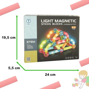 Klocki magnetyczne dla małych dzieci świecące 52 elementy 2