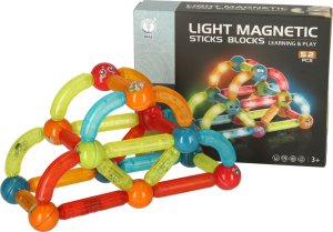 Klocki magnetyczne dla małych dzieci świecące 52 elementy 8