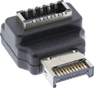 InLine InLine® USB 3.2 adapter internal, front panel USB-E male to USB-E female 90° 1