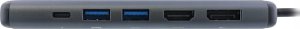 InLine InLine® 8-in-1 USB-C Multihub Dockingstation, HDMI, DisplayPort, USB 3.2, PD 3.0 100W, MST 5