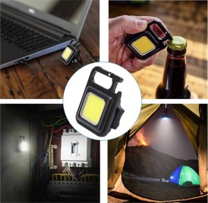 Latarka OEM Mini lampka latarka brelok COB LED czarny 12