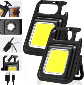 Latarka OEM Mini lampka latarka brelok COB LED czarny 2