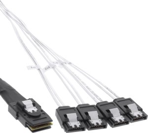 InLine InLine® SAS Connector Cable Mini SAS SFF8087 to 4x SATA Crossover OCF 1m 1