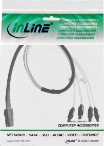 InLine InLine® SAS Connector Cable Mini SAS SFF8087 to 4x SATA Crossover OCF 1m 2