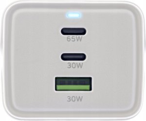 InLine InLine® USB power supply, 65W charger, 2x USB-C + 1x USB-A, with safety socket and 1.5m cable, PD3.0 PPS GaN, white 2