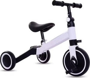 Aptel Trójkołowy ROWEREK biegowy Jeździk dla dzieci z pedałami biało-czarny RW42 2