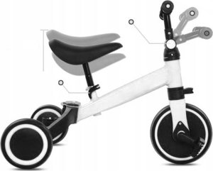 Aptel Trójkołowy ROWEREK biegowy Jeździk dla dzieci z pedałami biało-czarny RW42 4