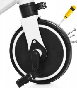 Aptel Trójkołowy ROWEREK biegowy Jeździk dla dzieci z pedałami biało-czarny RW42 5