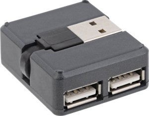 InLine InLine® USB 2.0 4-Port Hub, USB-A male to 4x USB-A female, black, 4cm, slim design 3