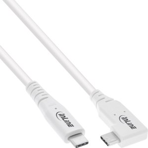 InLine InLine® USB4 cable, USB Type-C, one side angled, PD 240W, 8K60Hz, TPE white, 1.5m 1